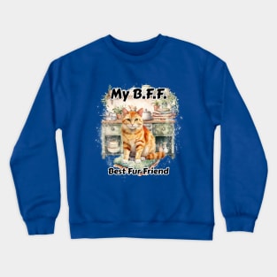 My B.F.F. Orange Tabby Crewneck Sweatshirt